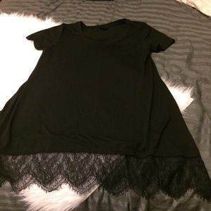 Black Top with lace trim bottom